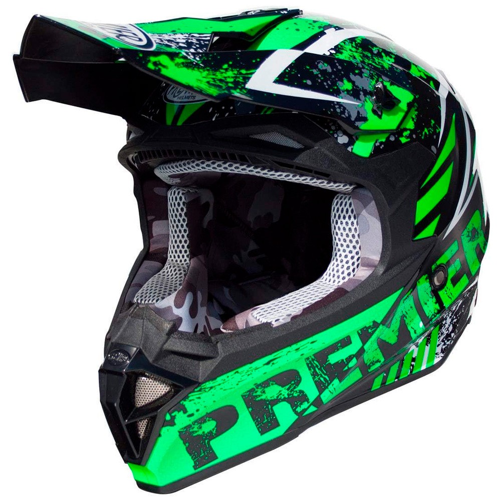 CASCO CROSS / ENDURO PREMIER EXIGE ZX7 NEGRO / VERDE - Oferta