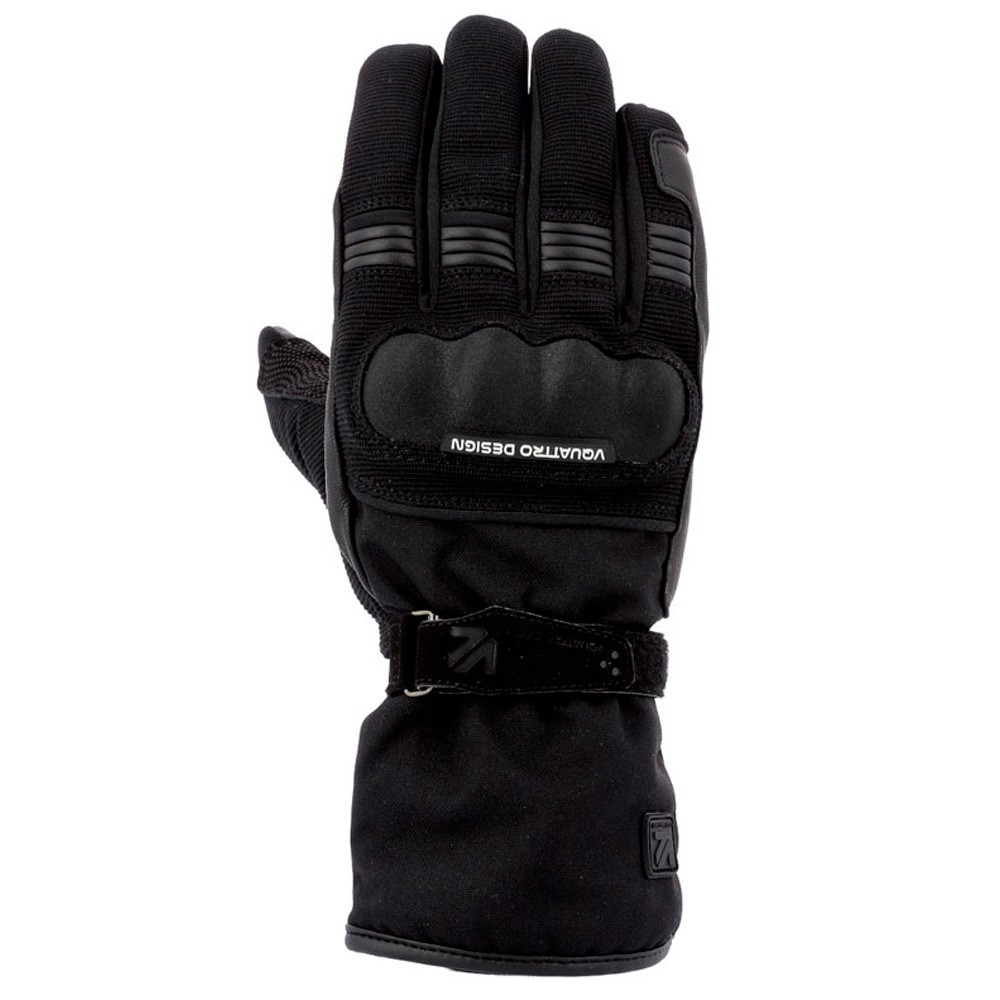 thumbnail image 2 of VQuattro Active Black Motorcycle Gloves – Winter Waterproof, CE Level 2 Leather & Textile 2 of 5