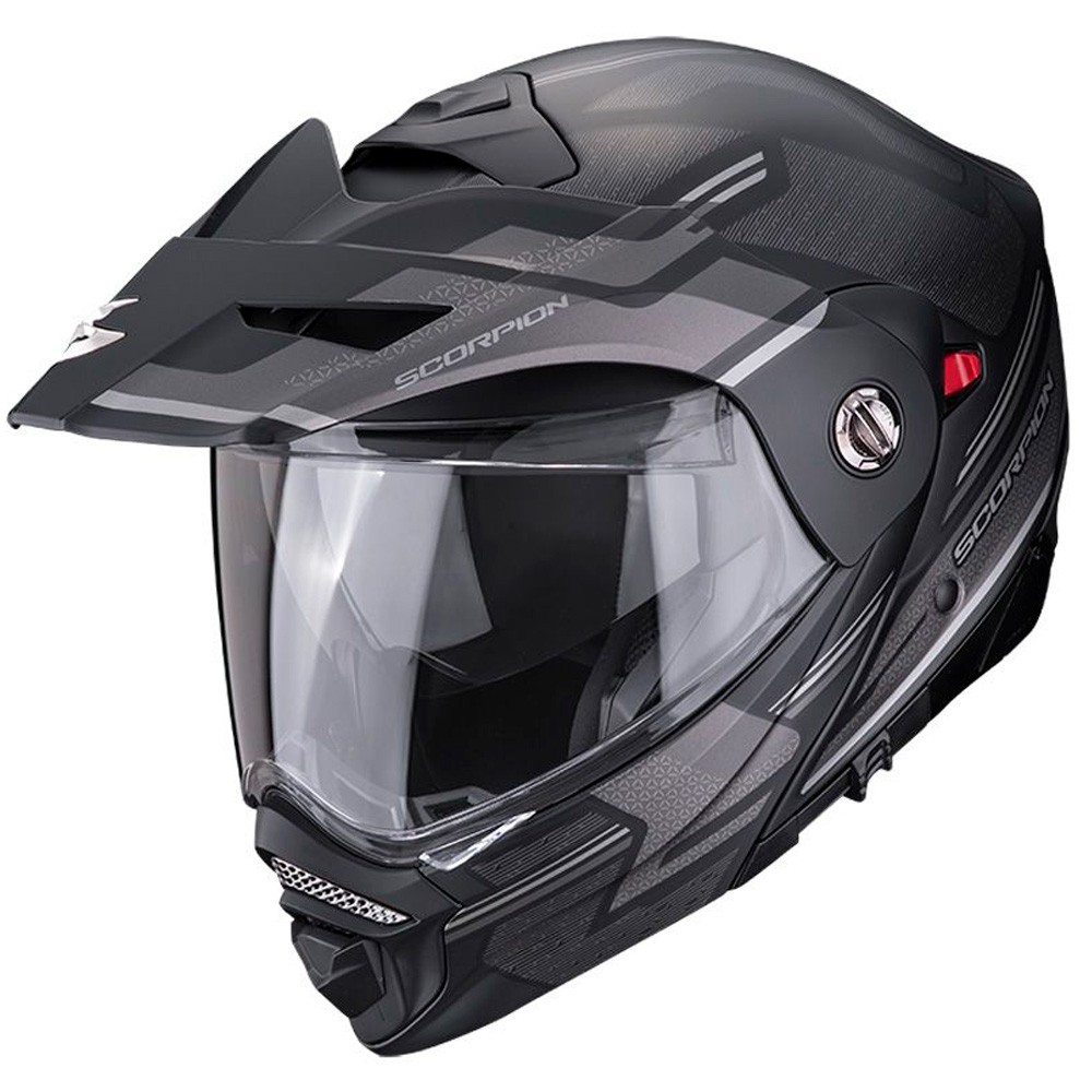 CASCO TRAIL MODULAR SCORPION ADX2 CARRERA NEGRO MATE / PLATA - Oferta