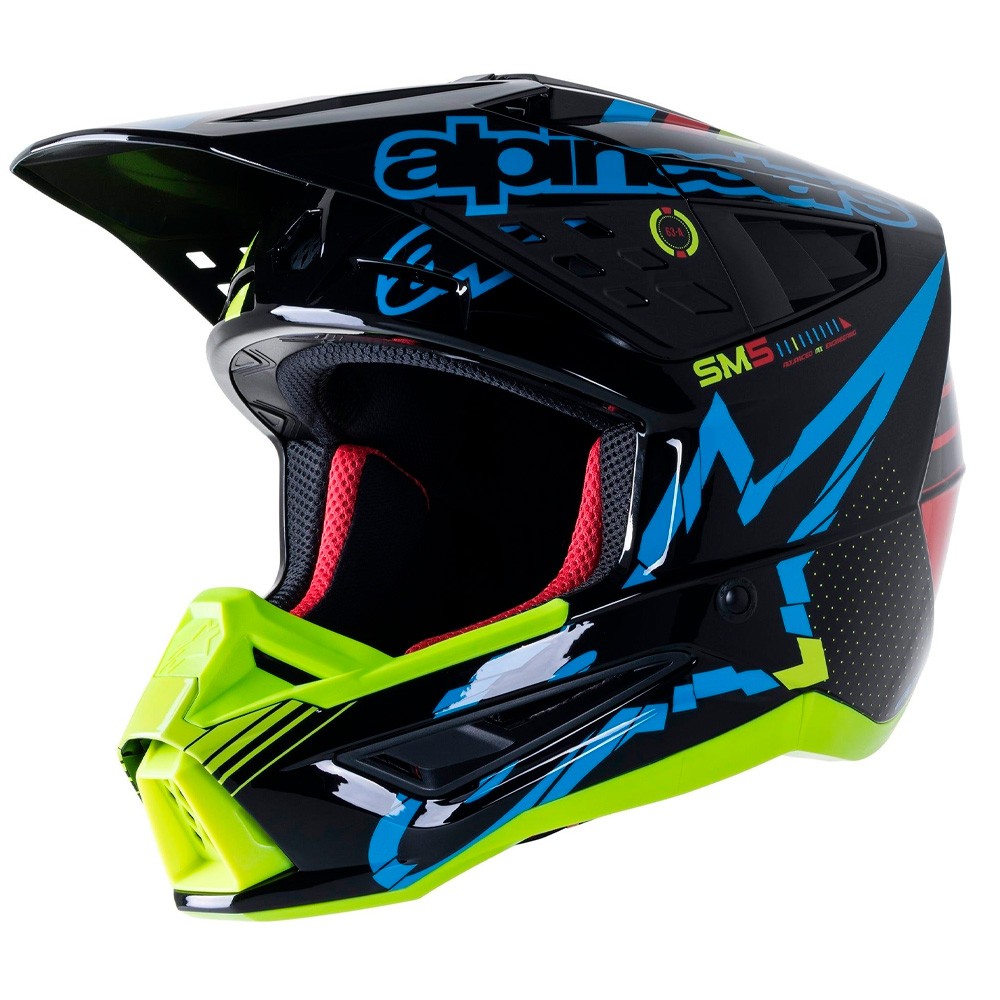 CROSS / ENDURO ALPINESTARS SM5 ACTION HELMET BLACK / BLUE / YELLOW