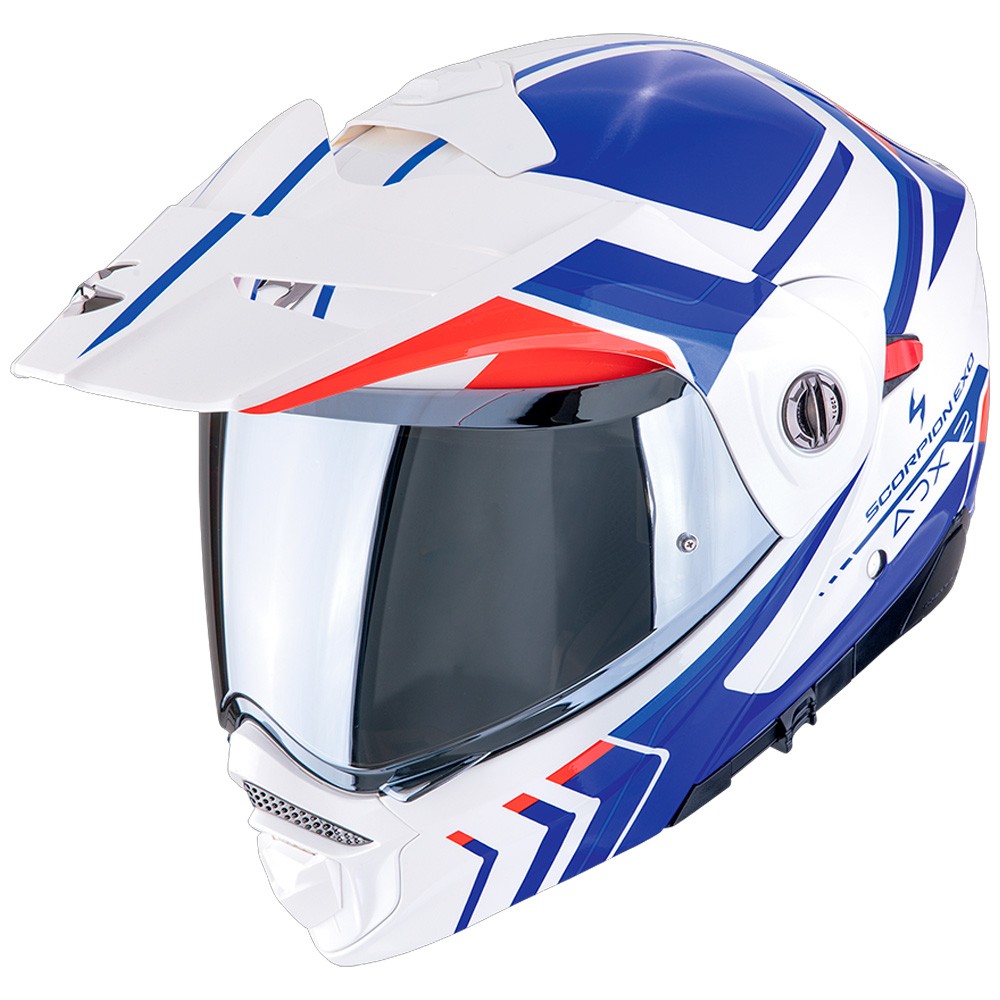 MODULAR TRAIL SCORPION ADX-2 LEWIS HELMET - WHITE / BLUE / RED - Offer