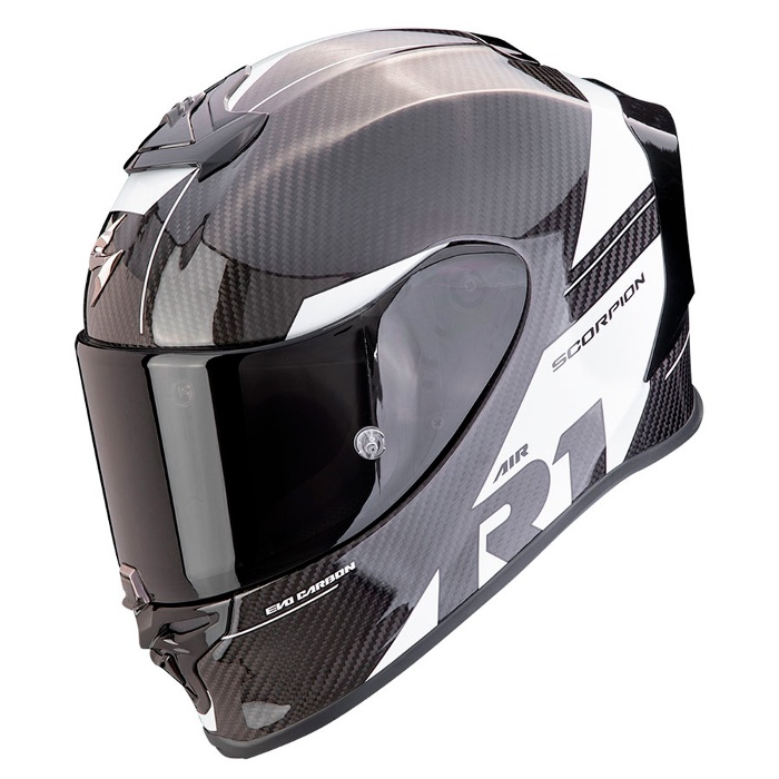 SCORPION EXO R1 EVO CARBON AIR RALLY HELMET - BLACK / WHITE - Offer