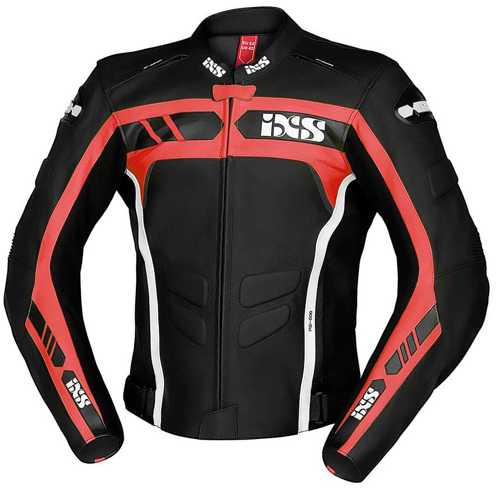 IXS LD RS-600 1.0 LEATHER JACKET - BLACK / RED / WHITE - Offer