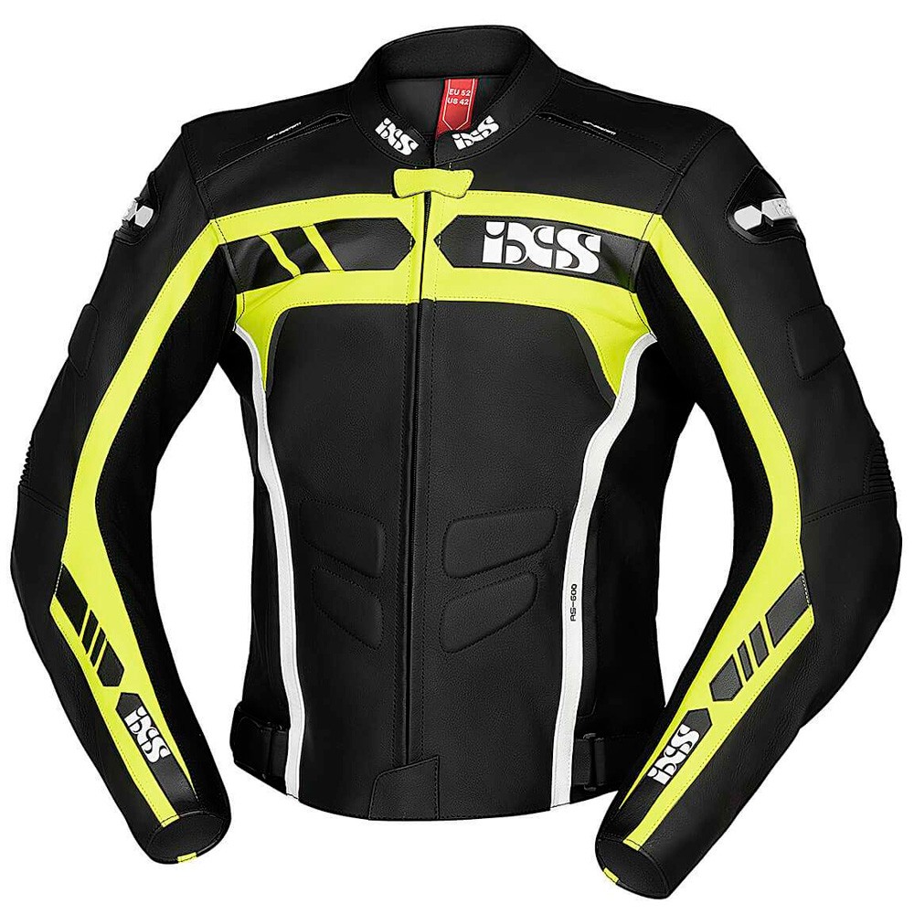 ジャケット・アウター LiNoH LEATHER JACKET IXS LD RS-600 1.0 LEATHER JACKET - BLACK / YELLOW / WHITE - Offer