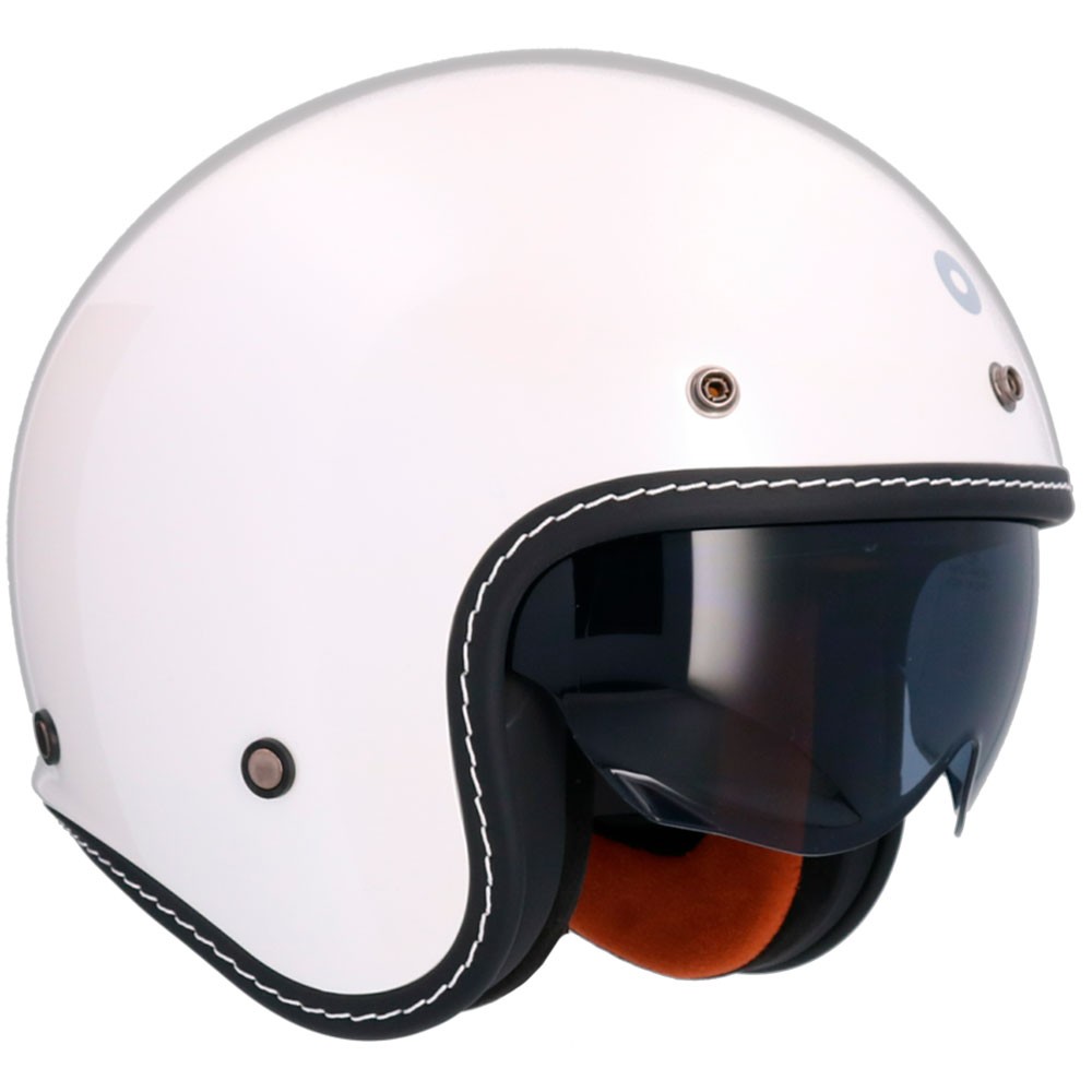SHIRO WL-507 DALLAS SOLID JET HELMET - PEARL WHITE - Offer