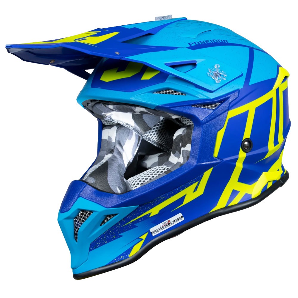 JUST1 J39 POSEIDON CROSS HELMET - YELLOW / BLUE - Offer