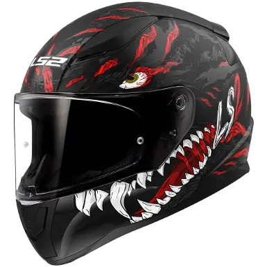 遊具怪獣　怪獣ヘルメット　KAIJU helmet スーフェス LS2 FF353 RAPID II KAIJU HELMET - BLACK / WHITE / RED - Offer