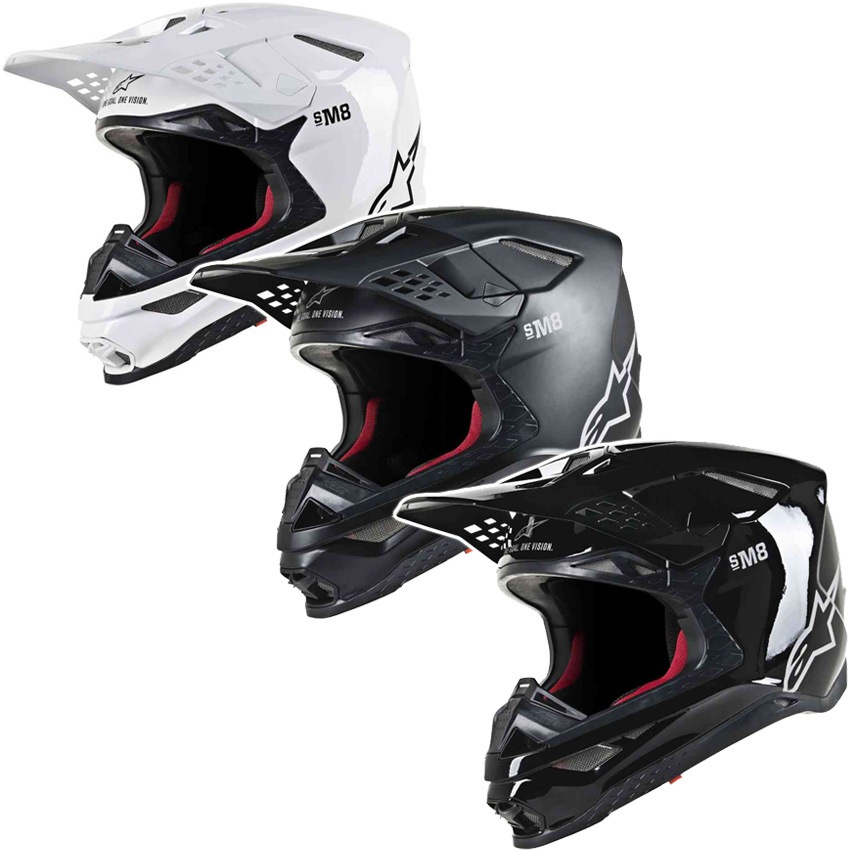 ALPINESTARS SUPERTECH SM8 SOLID CROSS / ENDURO HELMET BLACK GLOSS