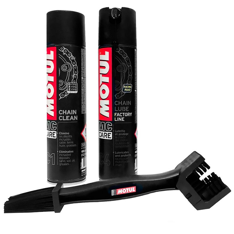 Motul C1 + C4 Chain Cleaning & Lubrication Kit For Motorcycle, Quad & Kart Chains